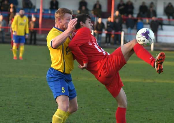 Seaham Red Star (red/white) take on Sunderland RCA in Division One last month