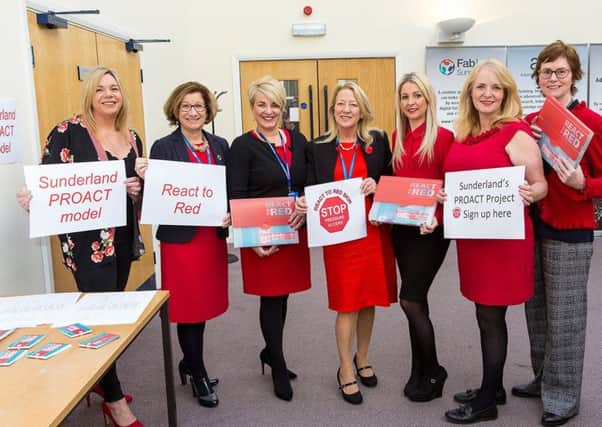 Members of the PROACT group at the frailty conference to support the national React to Red campaign.