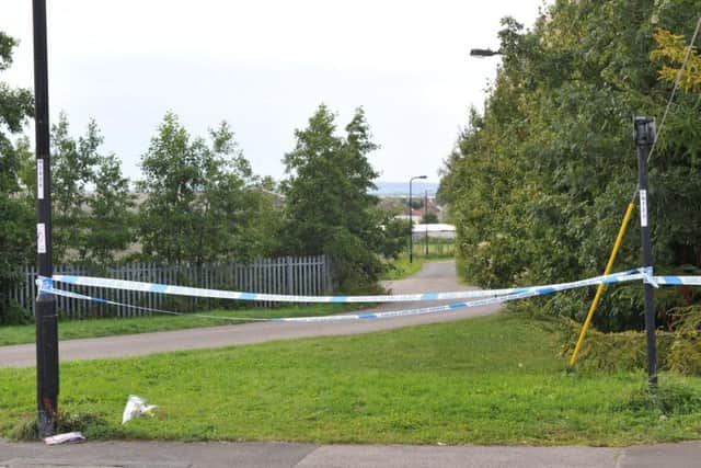A police cordon following the discovery of the car in August.