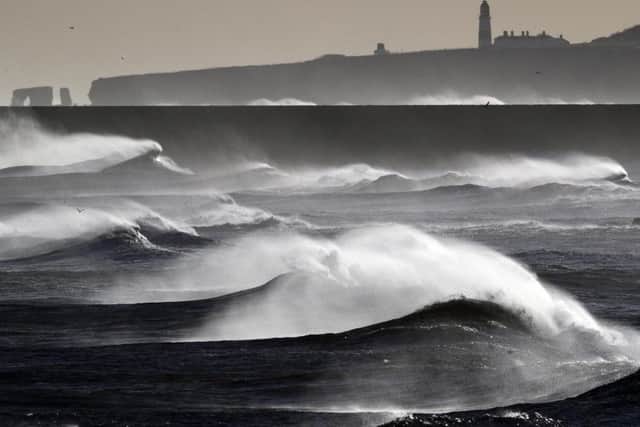 Winter waves looking towards South Shields on Friday.
