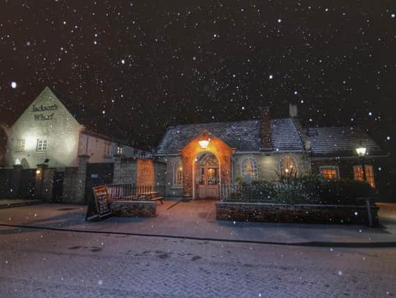Snow falling at Jackson's Wharf in Hartlepool. Photo by Ashley Foster,