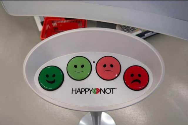 The survey was carried out by HappyOrNot, which operates a smiley customer feedback system.