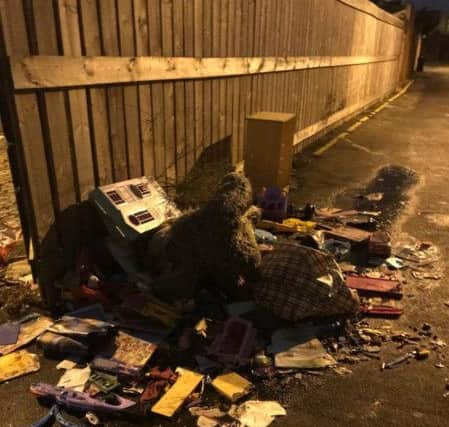 Rubbish left in the back lane of Roseberry Street, Monkwearmouth. Picture by Carol Chalk.