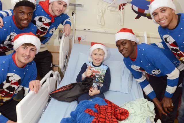 Leon Hayland, five, was among young patients at Sunderland Royal Hospital who received a visit from the Black Cats' squad.