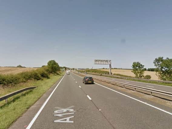 The crash happened on the northbound carriageway of the A19. Image copyright Google Maps.