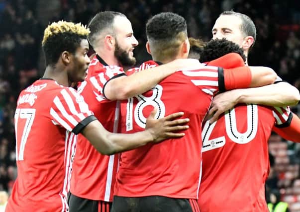 Sunderland players celebrate victory