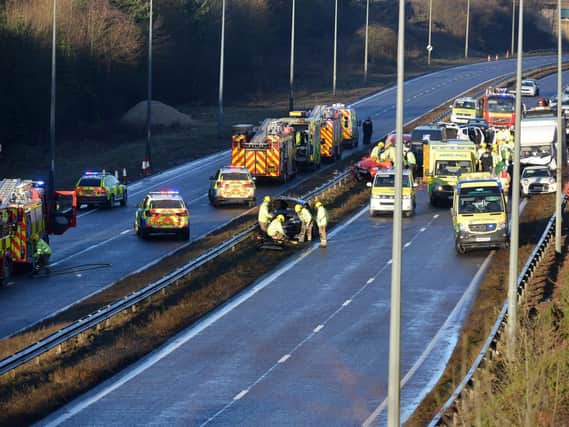 The scene of a crash on the A19 on Tuesday morning.