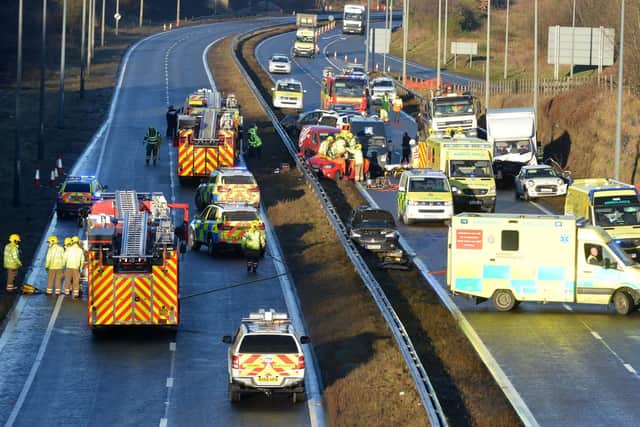 The scene of a crash on the A19 on Tuesday morning.