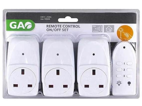 The triple plug and remote control set which is being recalled by B&Q.