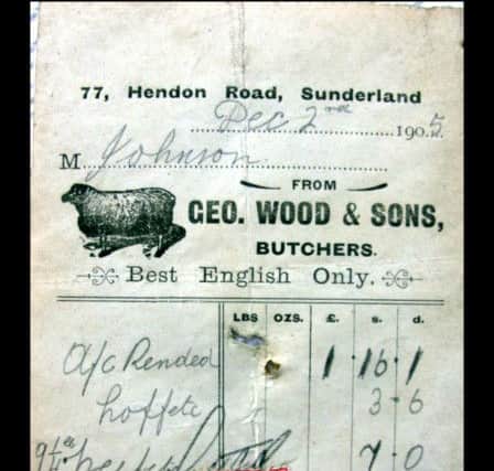A bill from Woods butchers.