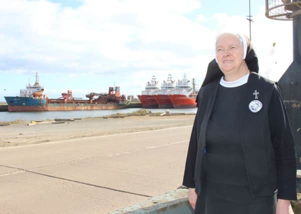 Sister Mary Scholastica in the port
