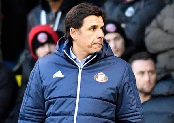 Chris Coleman watches his Sunderland side slide to defeat at Sheffield United. Picture by Frank Reid