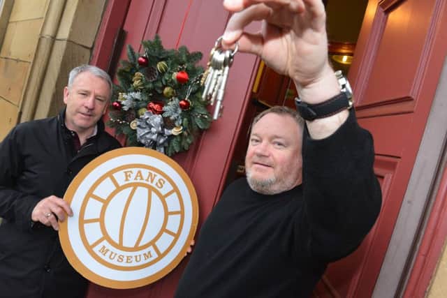 SAFC Museum founder Michael Ganley has been formally handed the keys, with museum ambassador Sunderland SAFC legend Kevin Ball