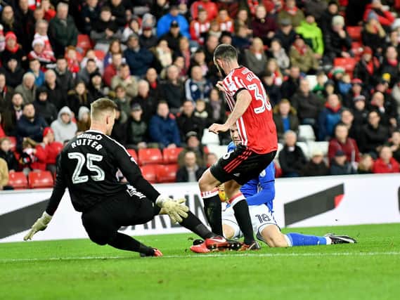 Robbin Ruiter makes a save in the first half at the Stadium of Light