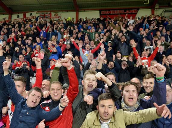 Sunderland supporters celebrate.