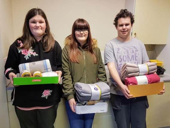 Members of the Youth Hub who helped hand out items during the emergency support event in Dawdon.