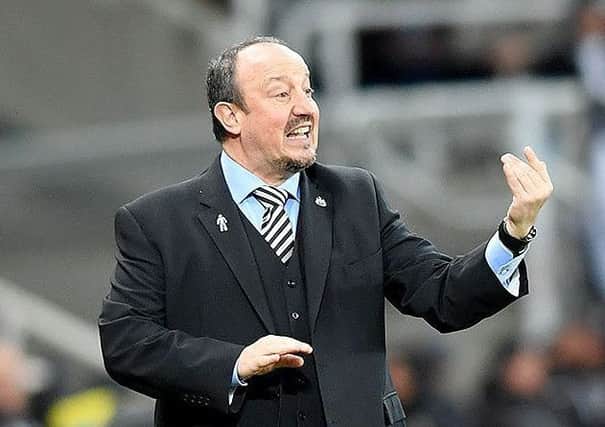 Rafa Benitez issues instructions in the midweek defeat to Manchester City. Picture by Frank Reid