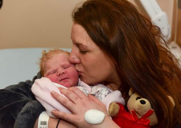 1st New Year baby born at Sunderland Royal Hospital, Masie-Lea Edwards with mum Chrystal Edwards.
