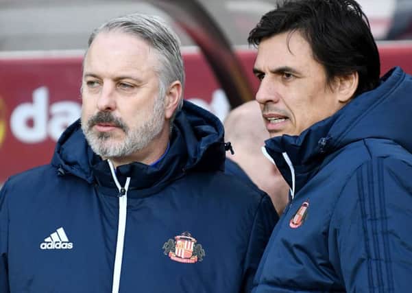 Kit Symons and boss Chris Coleman watch Sunderland succumb to Barnsley. Picture by Frank Reid
