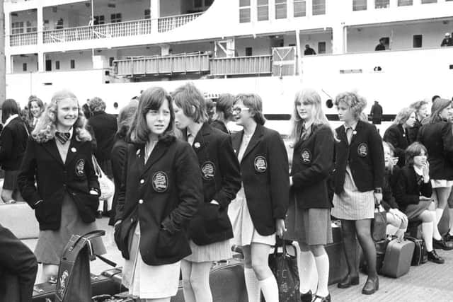 Getting ready to board the ship in 1974.