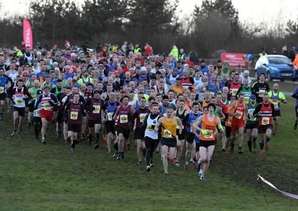 The start of the senior men's race at the North East Harrier League Cross Country event at Herrington Country Park on Saturday. Picture by Kevin Brady