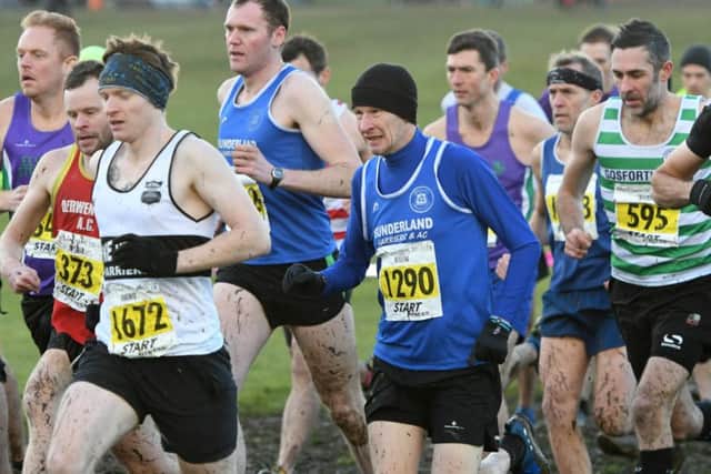 Runners in the senior men's race at Herrington Country Park on Saturday. Picture by Kevin Brady