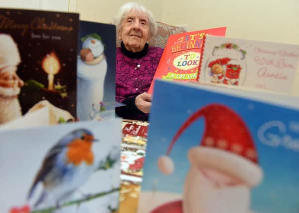 Pensioner Wyn Davison aged 101 received 400 Christmas cards.