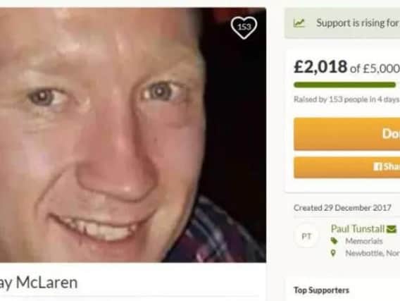 The fund-raising page set up in memory of Jay McLaren