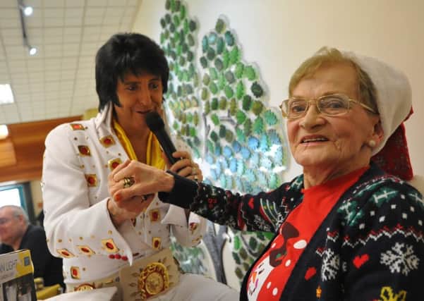 Elvis entertains at Age UK's Boxing Day lunch, at the Bradbury Centre, Sunderland.