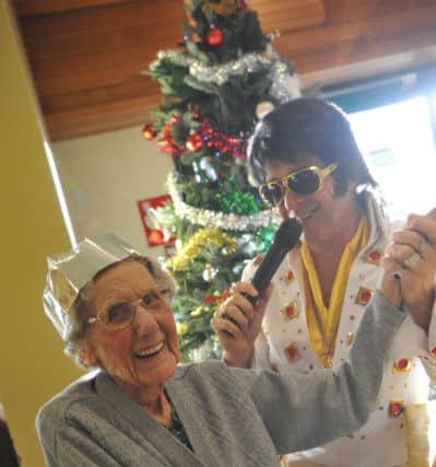Elvis entertains at Age UK's Boxing Day lunch, at the Bradbury Centre, Sunderland.