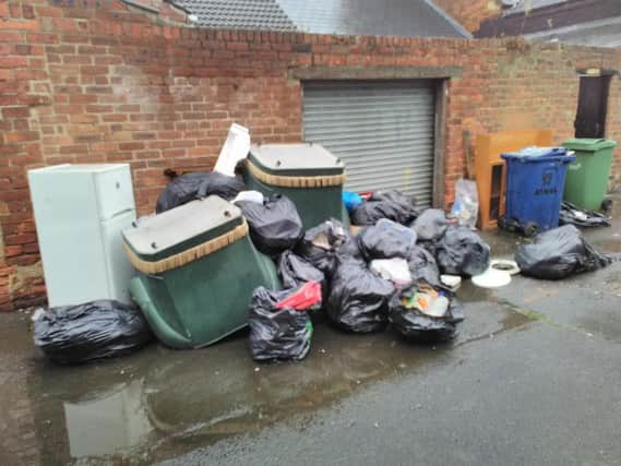 The waste deposited in Hendon Burn Avenue