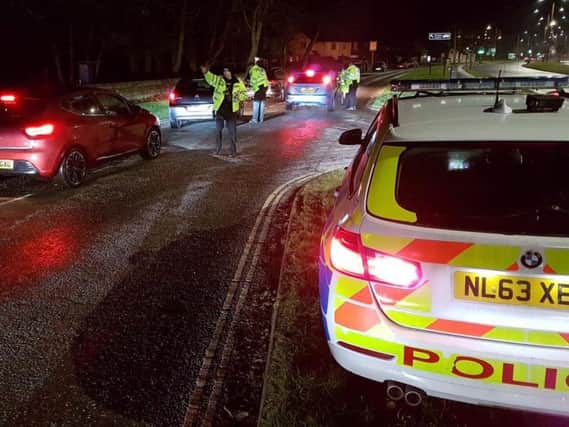 Durham police carry out breath tests.