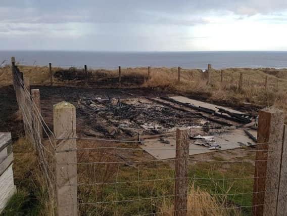 The site of the fire on the coast at Crimdon Dene. Photo by Peterlee Police.