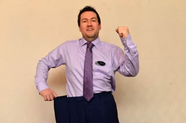 Andrew Horsley has lost inches from his waist.