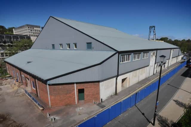 The end of Durham ice rink as demolition gets underway.