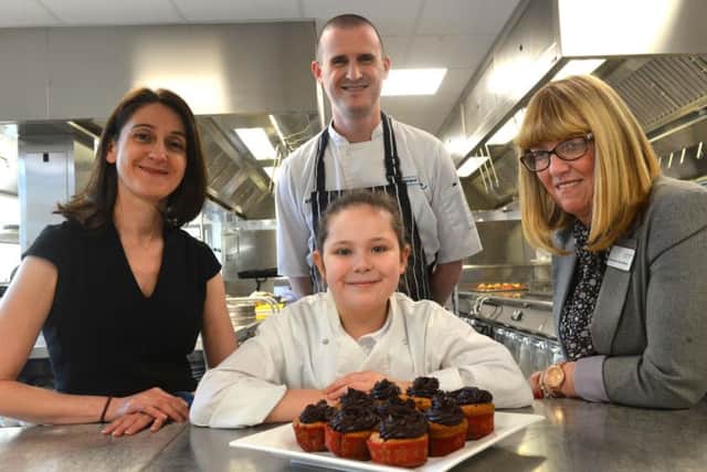 Richard Avenue Primary School pupil Harper Scott-Cousins, with, from left, Sunderland College City Centre Campus Vice Princpal, Judith Quinn, Sunderland College Curriculum Leader of Hospitality, Rob Stewart, and Coun Amy Wilson.