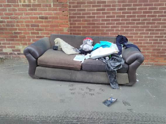 The sofa found in Markham Street.
