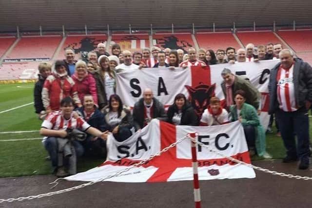 Members of the Seaham branch at the Stadium of Light.