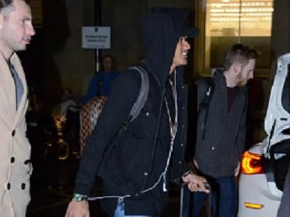 Kenedy arriving at Newcastle central Station last night.