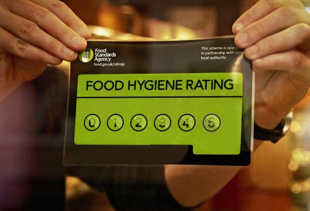 A Food Standards Agency food hygiene rating sticker.