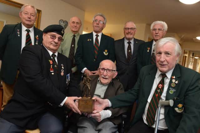 War veteran George "Sid" Elliott celebrates his 100th birthday with the Durham Light Infantry Association Sunderland branch