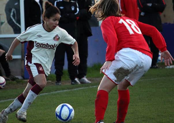 Demi Stokes in action for Sunderland Ladies.