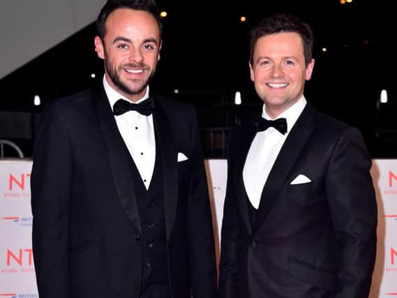 Anthony 'Ant' McPartlin and Declan 'Dec' Donnelly attending the National Television Awards 2018 held at the O2 Arena, London. Photo by Matt Crossick/PA Wire.