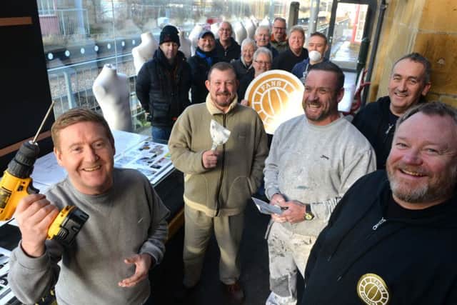 Former servicemen from the Veterans in Crisis group are helping with work at the Fans Museum. From left Project Lead Ger Fowler, Will Gooding, Chris Batty and Fan Museum's Michael Ganley