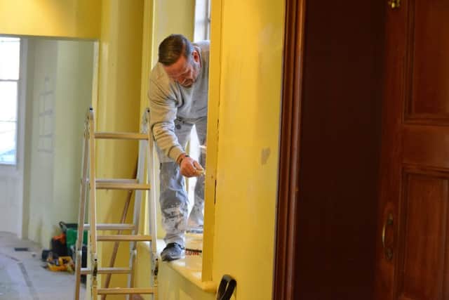 Former servicemen from the Veterans in Crisis group are helping with work at the Fans Museum. Chris Batty