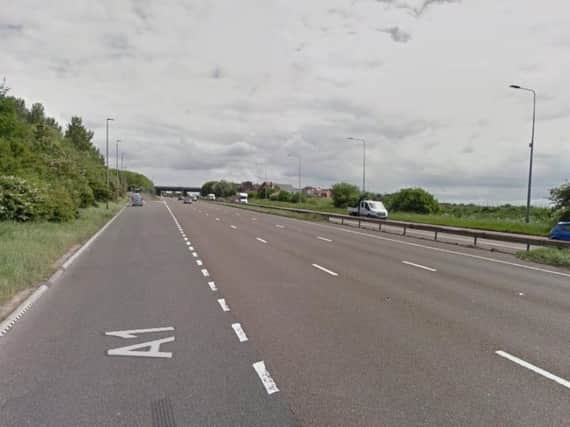 The A1 southbound near Birtley. Copyright Google Maps.