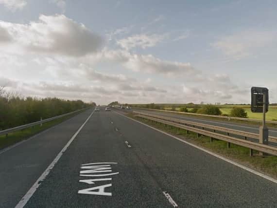 The A1 northbound at Bowburn in County Durham. Copyright Google Maps.