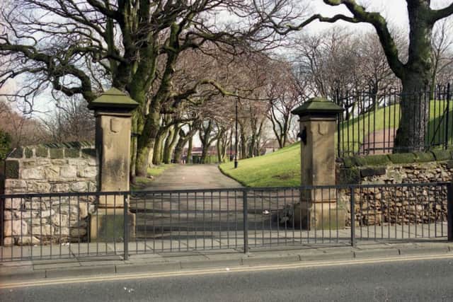 The gates of Mowbray Park in 1995, as the Echo covered the case of Kevin Lakeman.