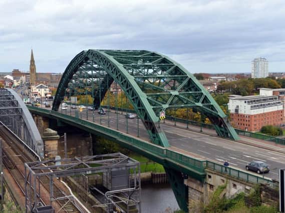 The emergency services were called to the Wearmouth Bridge earlier today.