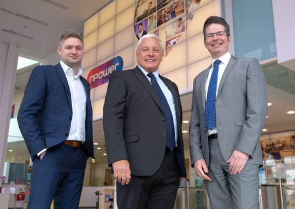 Phil Pallister, managing director, 0800 Repair, Jeff Hough, ECO commercial manager, npower, and Kevin Brown, group managing director, Pacifica Group.